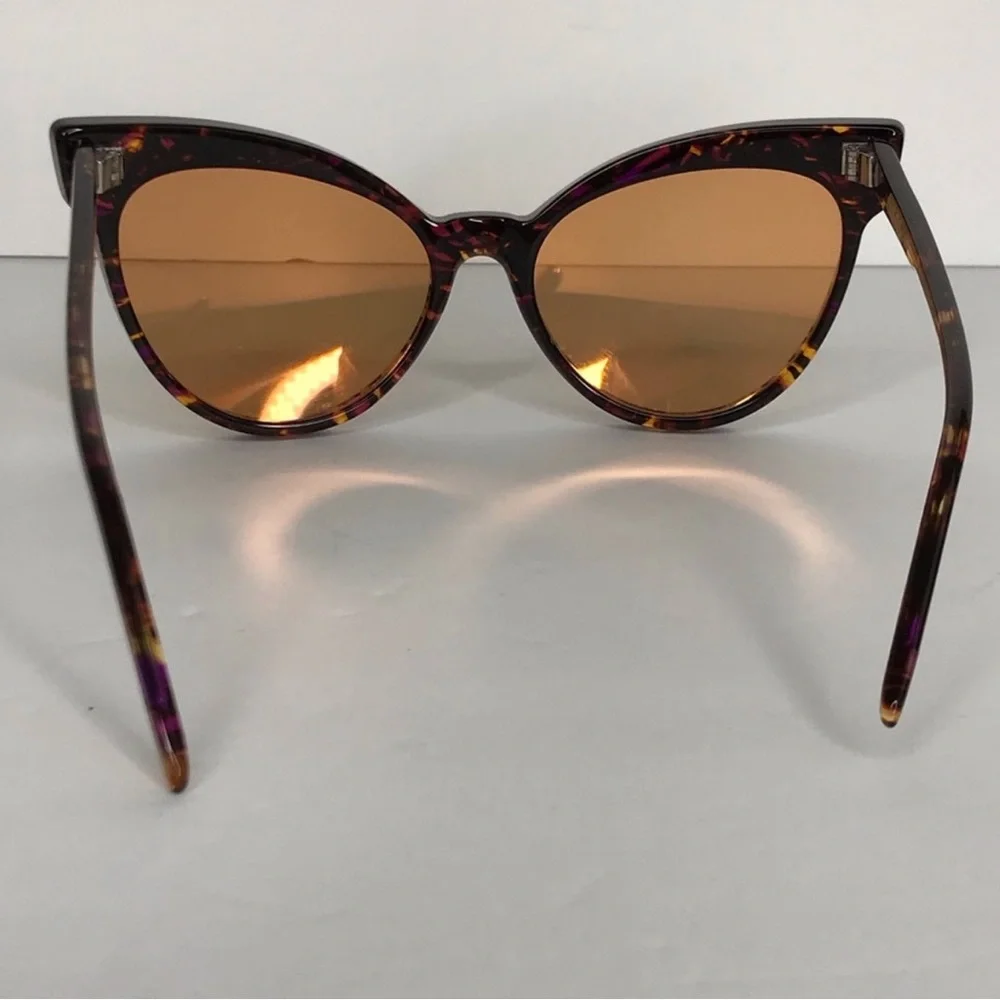 WILDFOX Grand Dame Sunglasses Tortoise Swirl Gold Mirror Lenses RARE